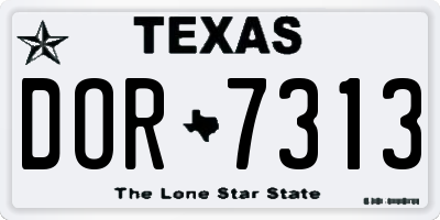 TX license plate DOR7313