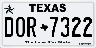 TX license plate DOR7322