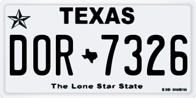 TX license plate DOR7326