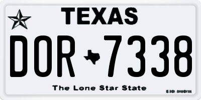 TX license plate DOR7338