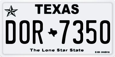 TX license plate DOR7350