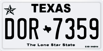 TX license plate DOR7359