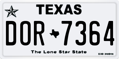 TX license plate DOR7364