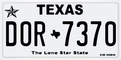TX license plate DOR7370