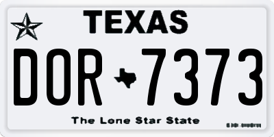 TX license plate DOR7373