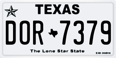 TX license plate DOR7379
