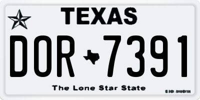 TX license plate DOR7391