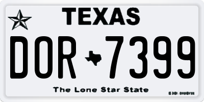 TX license plate DOR7399