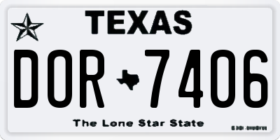 TX license plate DOR7406