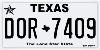 TX license plate DOR7409