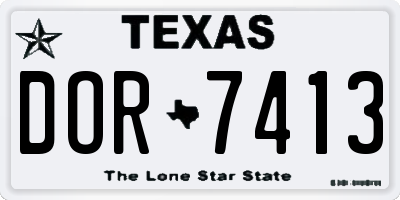 TX license plate DOR7413