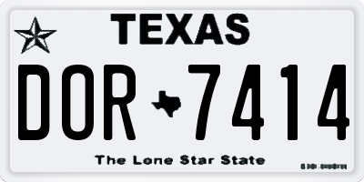 TX license plate DOR7414
