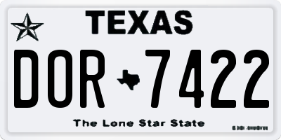 TX license plate DOR7422