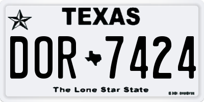 TX license plate DOR7424