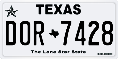 TX license plate DOR7428
