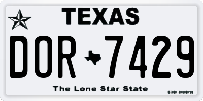 TX license plate DOR7429