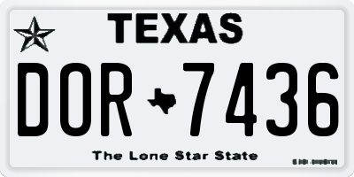 TX license plate DOR7436