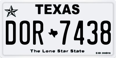 TX license plate DOR7438