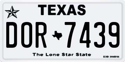 TX license plate DOR7439