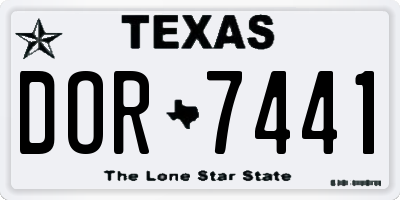 TX license plate DOR7441