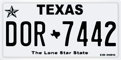 TX license plate DOR7442