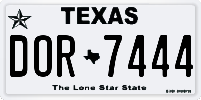 TX license plate DOR7444
