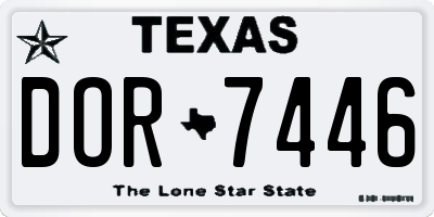 TX license plate DOR7446