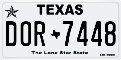 TX license plate DOR7448