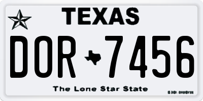 TX license plate DOR7456
