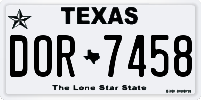 TX license plate DOR7458