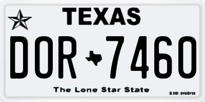 TX license plate DOR7460
