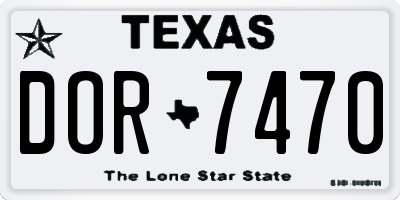 TX license plate DOR7470