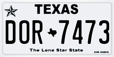 TX license plate DOR7473