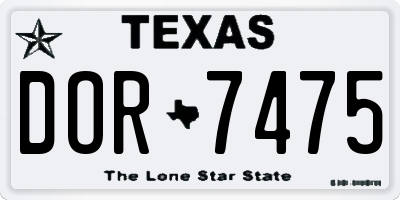 TX license plate DOR7475
