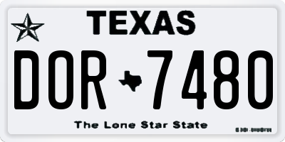 TX license plate DOR7480