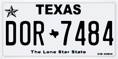 TX license plate DOR7484