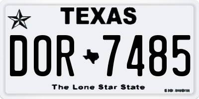 TX license plate DOR7485