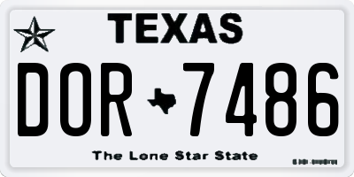TX license plate DOR7486