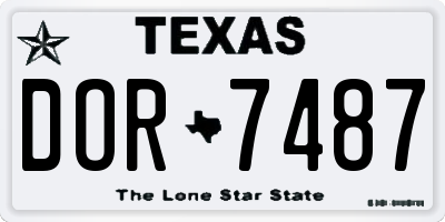 TX license plate DOR7487