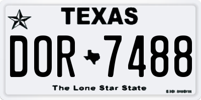 TX license plate DOR7488