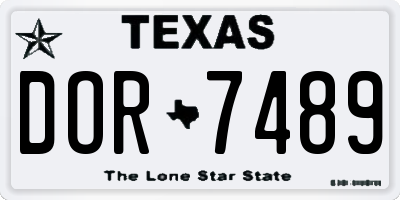 TX license plate DOR7489