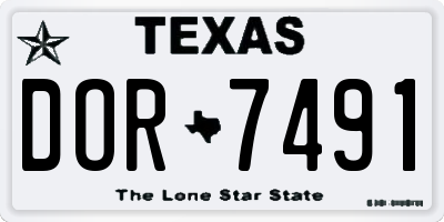 TX license plate DOR7491