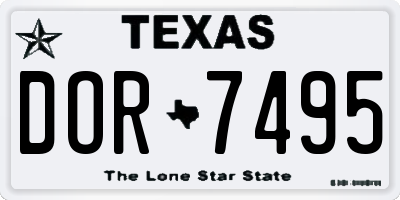 TX license plate DOR7495