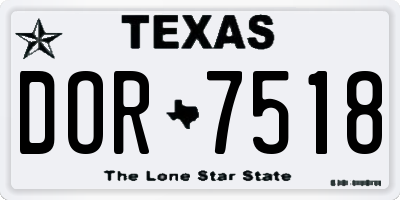TX license plate DOR7518