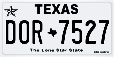 TX license plate DOR7527