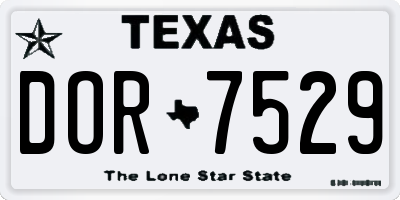 TX license plate DOR7529