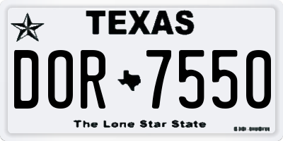 TX license plate DOR7550