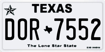TX license plate DOR7552