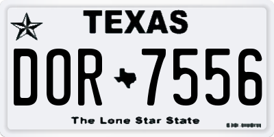 TX license plate DOR7556