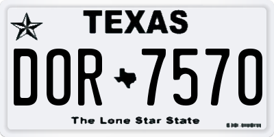 TX license plate DOR7570